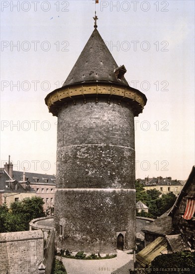 Jeanne d'Arc Tower, Tour Jeanne d'Arc, Rouen, Normandy, France, ca 1890, Historical, digitally