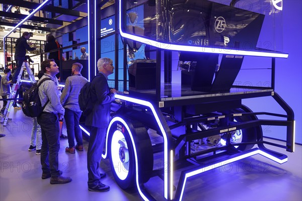 Light installation in the shape of a truck lights up at the ZF Friedrichshafen AG stand, IAA