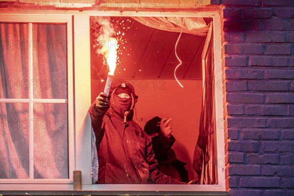 2nd day of the eviction of the Lützerath hamlet, occupied buildings of the former farm, by climate