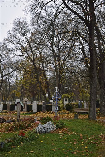 Europe, Germany, Bavaria, Munich, Westfriedhof, cemetery, typical crosses, Hamburg, Hamburg,