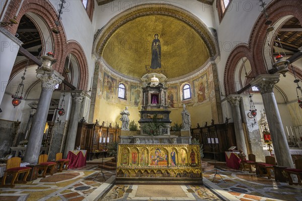Apse in the Basilica di Santi Maria e Donato, Murano, Venice, Metropolitan City of Venice, Italy,