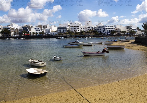 Boats in the harbour Charco de San Ginés, Arrecife, Lanzarote, Canary Islands, Spain, Europe