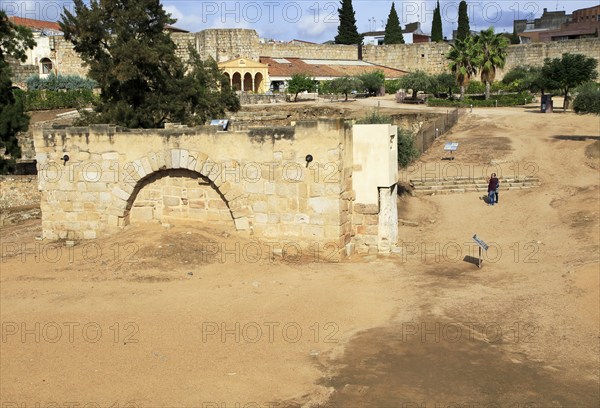 Moorish water cistern building inside Alcazaba fortress, Merida, Extremadura, Spain, Europe