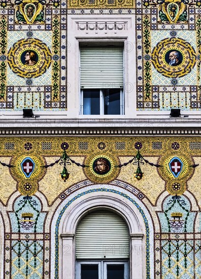 Palazzo del Governo with oriental-looking golden mosaic tiles, Piazza Unità d'Italia in the heart