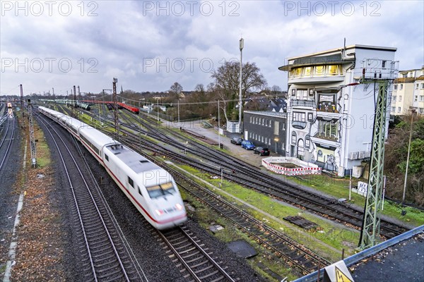 The Deutsche Bahn AG signal box in Mülheim-Styrum, controls train traffic on one of the busiest