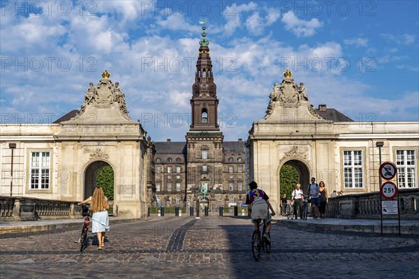 Christiansborg Palace, seat of the three heads of state of the Kingdom of Denmark. Copenhagen,