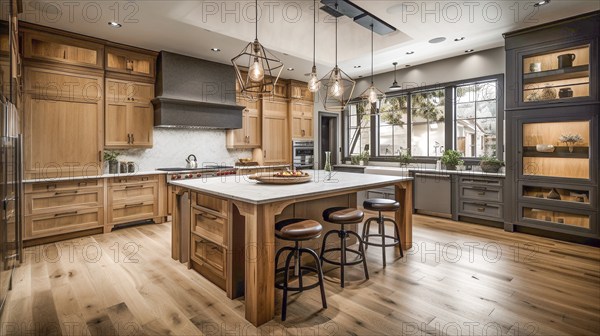 Luxurious custom residential kitchen upgrade interior, generative AI, AI generated