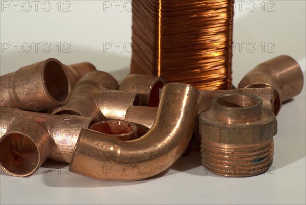 Soldered copper fittings, water pipes, wire, semi-precious metal, Hamburg, Hamburg, Federal