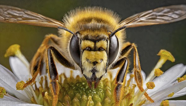 Animals, Symbol, Close-up of a bee, Honey bee, Apis mellifera, AI-generated, AI generated