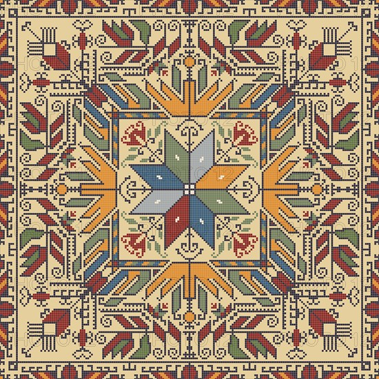 Traditional Bulgarian embroidery vector pattern
