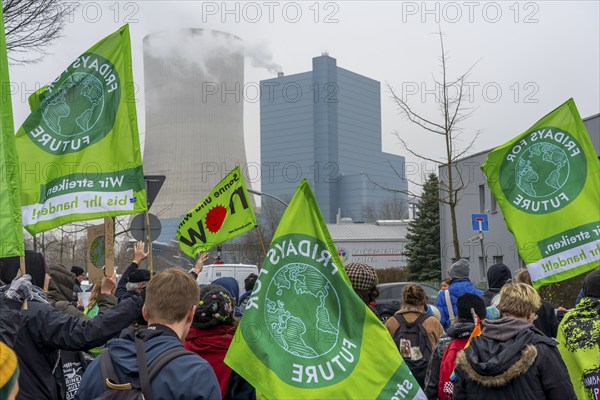Protest action by the Fridays For Future movement at the Datteln 4 coal-fired power plant, against