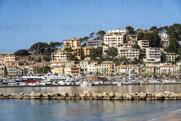 Coastal town of Port de Sóller in the north-west of the island, near Alconàsser, Serra de