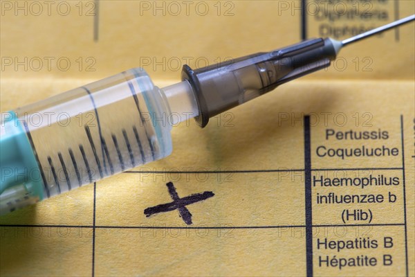 Vaccination booklet, vaccination against Haemophilus influenza type B (HiB), the most common