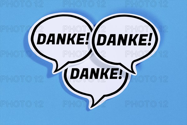 Thank you in speech bubbles communication business concept