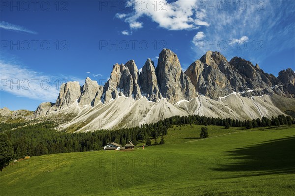 Glatschalm, Geislerspitzen, Villnöss Valley, Sass Rigais, Dolomites, South Tyrol, Italy, Europe