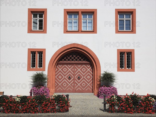 Old town hall, portal, Hassfurt, Hassberge district, Lower Franconia, Bavaria, Germany, Europe