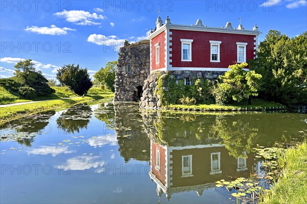 Stein Island with artificial volcano, Villa Hamilton, Dessau-Wörlitz Garden Kingdom, Unesco World