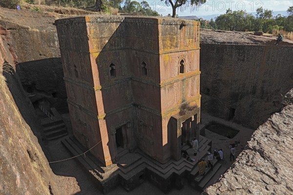 Rock churches in Lalibela, the rock church of St George, Bete Kiddus Georiys, Bete Ghiorgis Church,