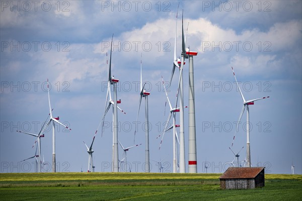Wind farm near Marsberg, Nordex wind turbines, Hochsauerlandkreis, North Rhine-Westphalia, Germany,