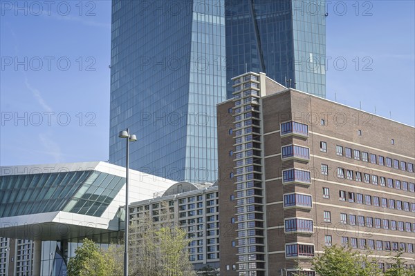 European Central Bank ECB, Main Building, Headquarters, Sonnemannstraße, Ostend, Frankfurt am Main,