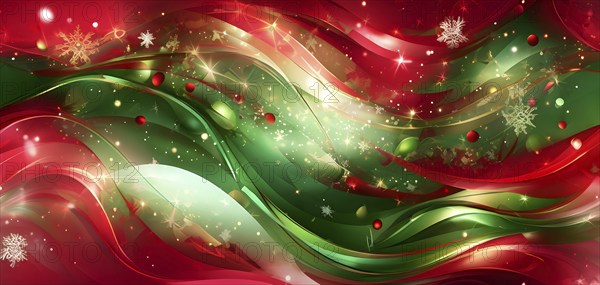Abstract wallpaper illustration of Christmas symbols for gift cards, swirling shapes and lines, in