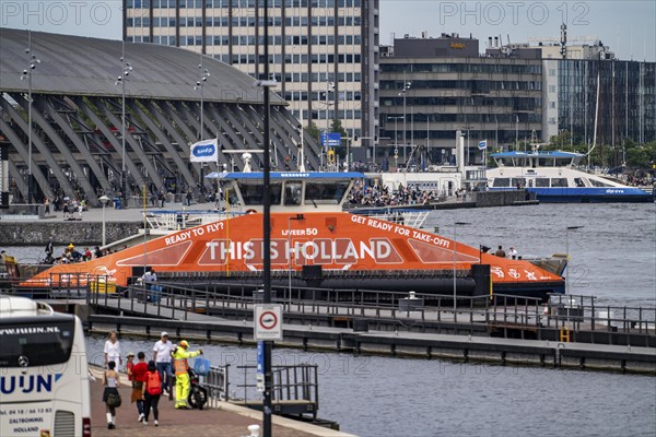 GVB ferries for pedestrians and cyclists across the river Ij, at Amsterdam Centraal station, free