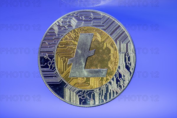 Litecoin, LTC, cryptocurrency, symbol coin, optical placeholder for the digital currency,