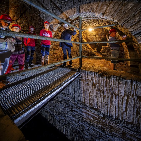 Wheel room of the Unverhofft Segen Gottes Erbstolln in Oberschöna, where there is a 13 metre high