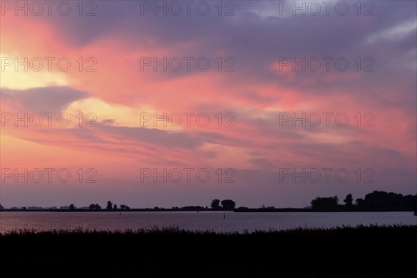 Evening sky at the Baltic Sea near Peenemünde, September, Mecklenburg-Western Pomerania, Germany,