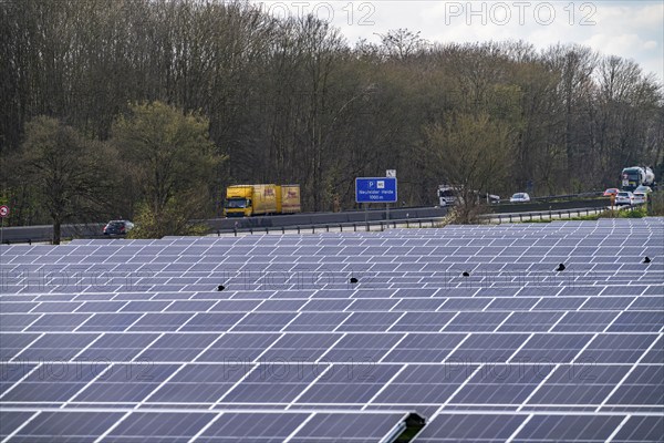 Solar park near Neukirchen-Vluyn, along the A40 motorway, over 10, 000 solar modules spread over 4
