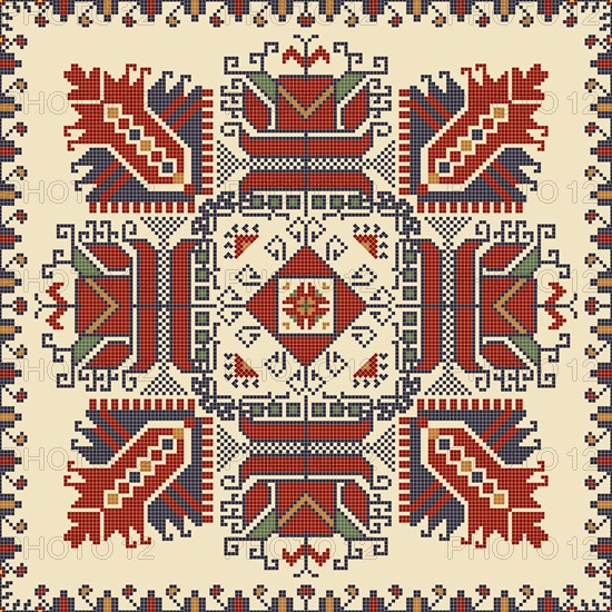 Traditional Bulgarian embroidery vector pattern