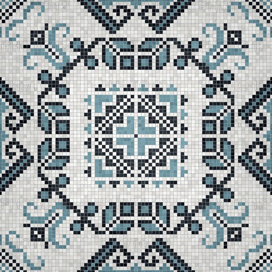 Mosaic tiles background, seamless vector pattern