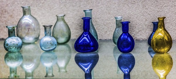 Glass jugs and bottles from the 1st-3rd century, Museo Archeologico Concordiese with finds from the