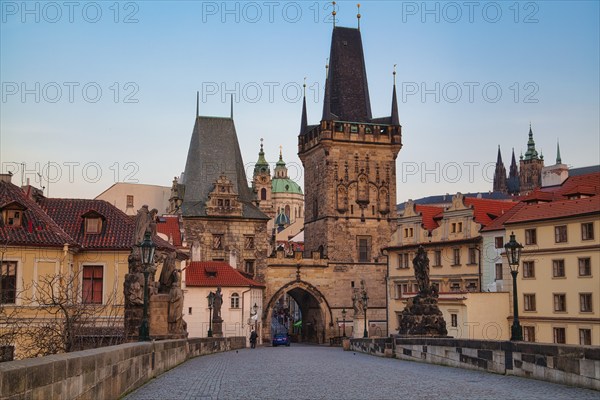 Lesser Town Bridge Tower, Charles Bridge in Prague, Czech Republic, Europe
