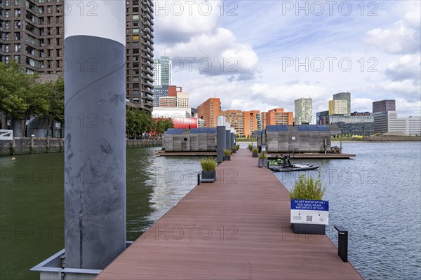 Floating hotel rooms, Wikkelboat in the Rijnhaven, the Rijnhaven, a 28-hectare harbour basin, has