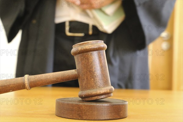Close-up of a judge's gavel as a symbolic image for a court judgement
