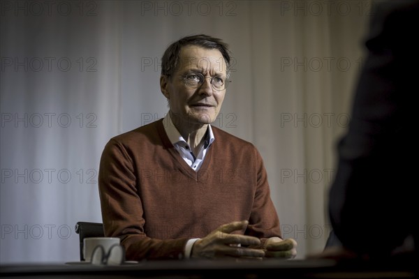 Karl Lauterbach (SPD), Federal Minister of Health, recorded during an interview at the Federal