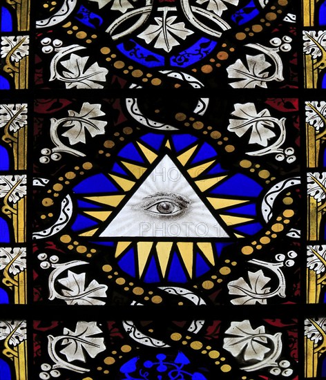 Church of Saint Mary Magdalene stained glass window, Thornham Magna, Suffolk, England, UK, The All