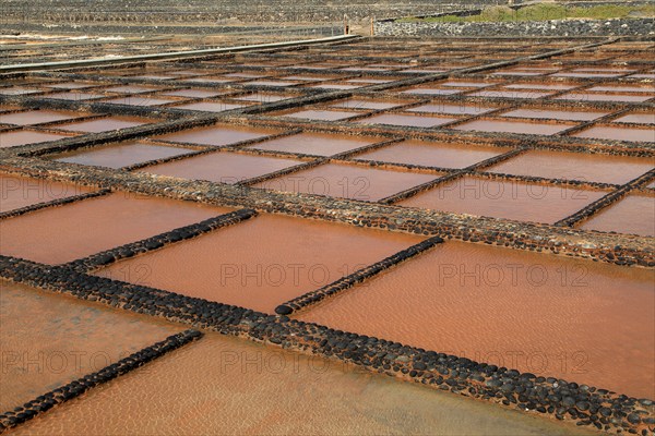 Evaporation of sea water in salt pans, Museo de la Sal, Salt museum, Las Salinas del Carmen,