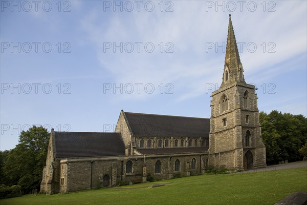 The Railway Village built by GWR to house workers in the 1840s, Swindon, England. St Mark's Church