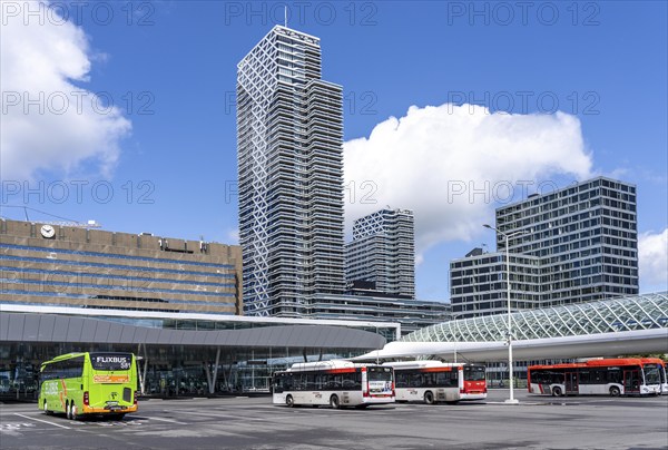 Bus station, public transport connection at The Hague Central Station, Centraal Station,