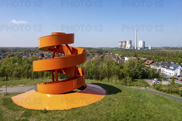 Sculpture Haldenzeichen, observation tower, Franz slag heap, part of the Lippepark in Hamm, 5 slag
