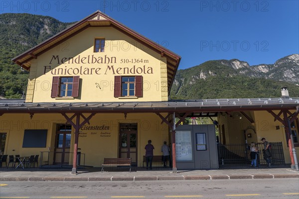 The village of Kaltern, on the South Tyrolean Wine Road, valley station of the funicular railway to