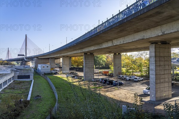 Friedrich Ebert Bridge over the Rhine near Bonn, also known as the North Bridge, motorway bridge on