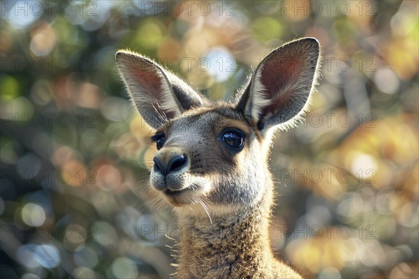 Cute wild kangaroo in front of blurry background. Generative Ai, AI generated