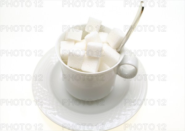 Sugar cubes in a coffee cup, Vienna, Austria, Europe