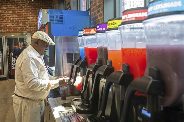 Romulus, Michigan USA, 27 August 2024, Flavored sweet drinks were on sale as Sheetz opened its