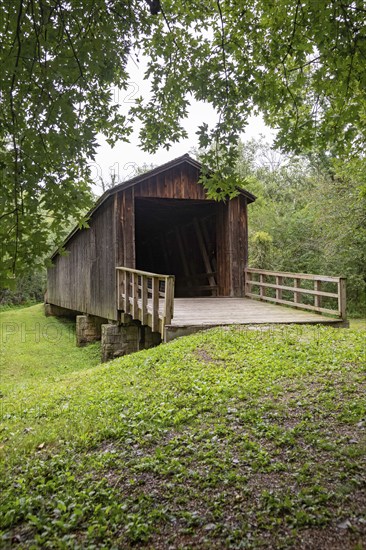 Meadville, Missouri - The Locust Creek Covered Bridge, a state historic site. The bridge was built