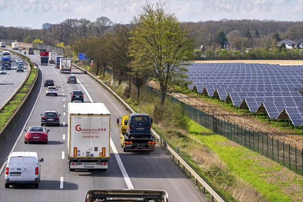 Solar park near Neukirchen-Vluyn, along the A40 motorway, over 10, 000 solar modules spread over 4