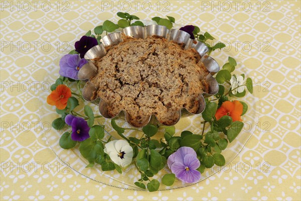Vegetarian cuisine, chestnut roast, chestnut cake, chestnut roast, chestnut cake with hazelnuts,